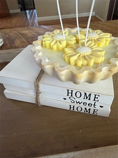 Large Flower Candle Base